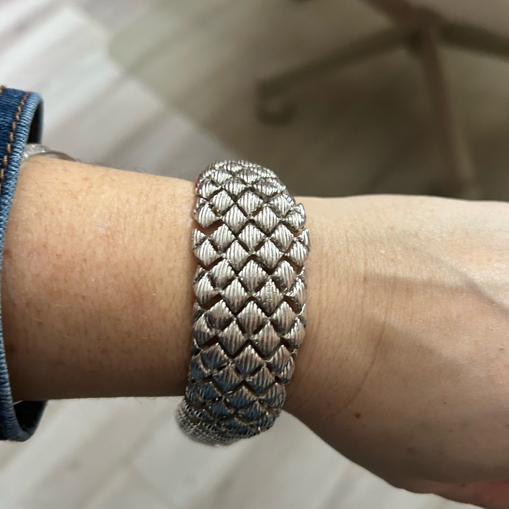 4/$100 MONET Elegant Silver Braided Bracelet 7.5 inches